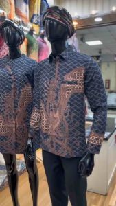 Baju Batik Tunik | Batik Couple Modern | Batik Sarimbitan Kantor Bahan Katun Solo Lapisan Full Furing Trikod
