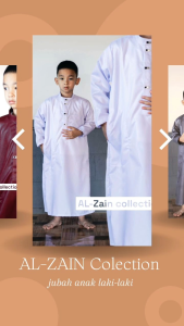 Jubah Gamis Poliester Anak Laki-laki Usia 1-16 Jubah Sultan Kancing Cetet