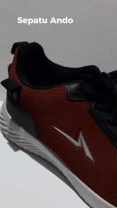 Sepatu Sneakers Ando URICH Merah/Hitam Size 39-43