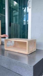 LP193 บ้านสัตว์เลี้ยง กล่องงู เต่า กิ้งก่า สัตว์เลื้อยคลาน มีช่องกกไฟ ทำจากไม้เกรด A ขัดเรียบเนียน เคลือบ กันเชื้อรา