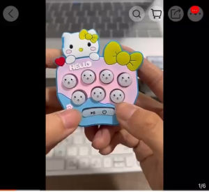 Móc Khoá Máy Game Đập Chuột Mini gấᴜ Dâu Kitty Khủng Long gấᴜ Thỏ Cute
