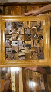 Hiasan dinding carang kayu jati size 40x40cm