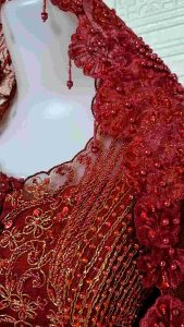 Set Kebaya Pesta Akad Nikah Kebaya Merah Maroon + Longtorso + Rok & Slendang