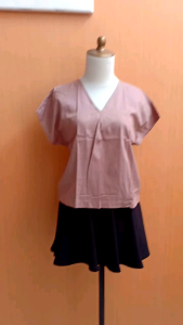 atasan wanita coksu HWR cewek HARDWARE blouse M L lengan pendek vneck santai kerja kuliah