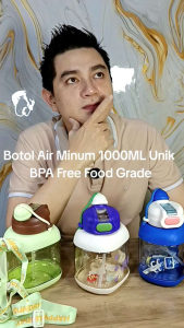 Botol Minum Anak Karakter Topi Gemoy 1000ml / 1L Free Stiker Bpa Free Botol Minum Anak Sekolah