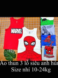 1 Áo thun ba lỗ bé trai size nhí siêu anh hùng siêu đẹp 12M- 5T(10-24kg)) Vnxk