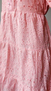 YS 58700 NELIANNA EMBROIDERED COTTON DRESS KATBOL KATUN BOLONG GAUN PANJANG LENGAN PENDEK BORDIR