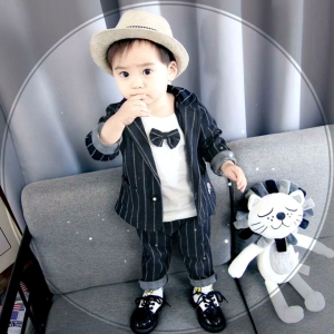 Baju Atasan Set Baju Anak Laki-laki Import 3in1: Jaket Denim & Celana Panjang Sweater-Like