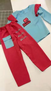 setelan barbie 3-5tahun/oneset barbie panjang