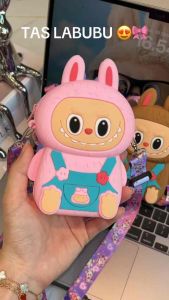 Tas Selempang Boneka LABUBU / Sling Bag Anak Jelly Rubber Karakter Lucu Labubu Anak Laki Laki Dan Perempuan