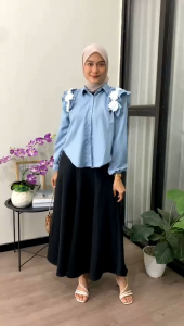 Mia Blouse Rempel Shirt Sakila Kemeja Wanita Premium