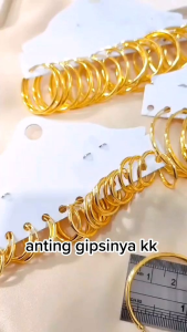 Anting Gipsy Polos Titanium Gold Anak & Dewasa Model Simple Kekinian