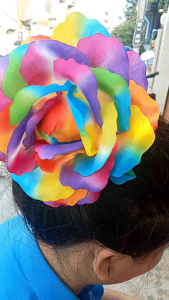 กิ๊บติดผม ดอกไม้ (ส่ง10ชิ้น) ดอกกุหลาบ กิ๊บดอกกุหลาบใหญ่ๆ(กุหลาบขนาดเส้นผ่าศูนกลาง14ซม.) ดอกชบา ดอกไม้ประดิษฐ์ ดอกไม้ราคาส่ง