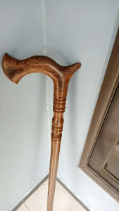 Tongkat Jalan Kayu Kelor Jawa Motif Cula Bubut H452