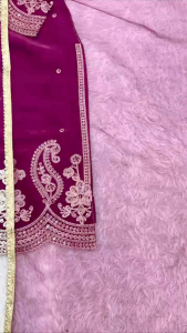 [PRE-ORDER] 2026 FEB BOLLYWOOD GLAMOUR PURPLE EMBROIDERED PALAZO SUIT SIZE M TO 2XL ( DELIVERY 10 WORKING DAYS) ETA: 2026-04-30 | ELEGANT BOLLYWOOD WEDDING WEAR PURPLE PALAZO