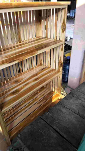 ชั้นวางของไม้สัก ชั้นวางของในครัว ชั้นวางหนังสือ ขนาดสูง130*กว้าง100*ลึก40เซนต์