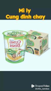 Thùng mì ly chay CUNG ĐÌNH rau nấm chua cay 24 ly 70g