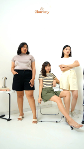 Clouwny Key Denim Short Pants Celana Pendek Wanita Fit to XXl