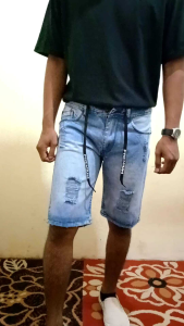 Celana Pendek Jeans Sobek Pria Dewasa