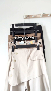 (COD) Celana Panjang Wanita Bahan Twill Stretch - Ketty Pants- Celana Kulot Wanita Highwaist- Celana Kulot Korea Style