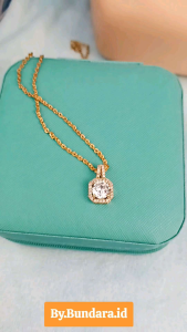 Bundara Acc-1431 Aksesoris kalung perhiasan Wanita titanium mata zircon 45cm