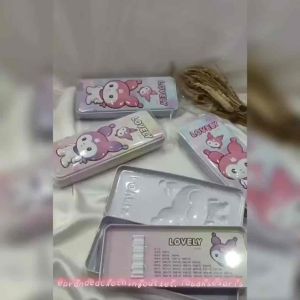 KOTAK PENSIL FANCY IMPORT BAHAN TEBAL / TEMPAT PENSIL KUROMI 2TINGKAT / TEMPAT PENSIL LUCU FREE PERKALIAN / CUTE KUROMI PENCIL CASE / PK3718