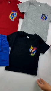 {1-6y}Baju Budak Lelaki Set Jalan Boy Kids Cargo Short Pants Playset Boys 2side printed Sónìc Míckèy Snóòpy