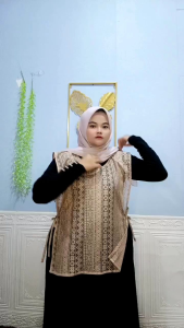 vest jumbo ld 130 vest rompi wanita vest brukat Malika tali samping