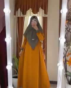 BAJU GAMIS SYARI JUMBO JILBAB 2 LAYER UKURAN M L XL XXL XXXL SET MURAH BUSUI POLOS DRESS GAMIS PESTA TERBARU BERKUALITAS