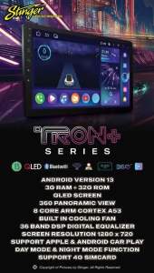 STINGER TRON PLUS SERIES 3 RAM 32 GB 8 CORE CAR ANDROID PLAYER QLEDSCREEN / DSP / 4G SIM / 360 CAM / CAR PLAY - Lazada