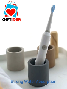 🔥SG LOCAL Seller🔥Diatomite Toothbrush Holder  Water Absorption Quick Drying Bathroom Countertop Organizer Stand Cup for Toothpaste Makeup Brushes Razors
