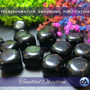 High Quality Tumbled Black Obsidian [PROTECTION HEALING GROUNDING] Polished Authentic Natural Stones