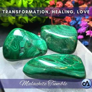 High Quality Malachite Tumble [TRANSFORMATION AND HEALING] (Russia) Authentic Crystal Polished Stone