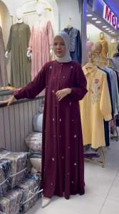 GAMIS JAYANA BORDIR KINARA CREPE