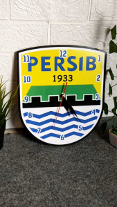 Jam Dinding Persib Bandung kayu Ukir 3D Minimalis Aesthetic