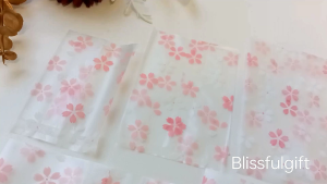 100pcs Thick Matt Frost Sakura  Cookies Plastic Bag Machine Heat Seal Biscuit Mooncake Packaging Wrapper