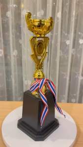 ถ้วยรางวัลสีทองเลือกราคาได้  ชุด3 ใบ(แจ้งข้อความทางแชทค่ะ)