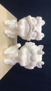 Bộ Tượng thạch cao tô màu ( Gồm 2 con) hình Kỳ Lân đực & Kỳ lân cái.