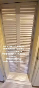 Loft bed  with shelf customize for helper room singapore/ventilator/lourve door/mattress customize for bomb shelter