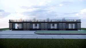 แบบโมเดิร์นคาเฟ่ดีไซน์ตู้คอนเทนเนอร์ 2 ชั้น