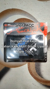 Dompet Pria Triple Track Kain Lipat 3 Motif Bordir Murah