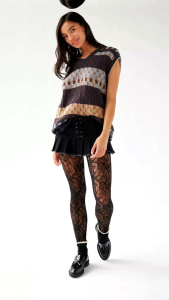 Kaos Kaki Stoking Brukat Celana Sampai pinggul Motif Floral