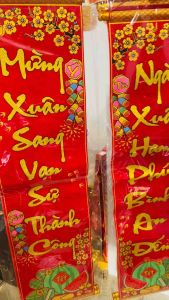 Cặp liễn câu đối văn biền thư pháp ý nghĩa trang trí lễ Tết may mắn