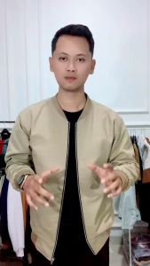jaket bomber canvas premium