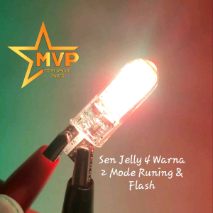 Lampu Sen Jelly 4 Warna RGBW 2 Mode Running & Flash DC 12 Volt Universal T10 Soket Lampu Sein Variasi 2 Mode 4 Warna Terbaru Termurah