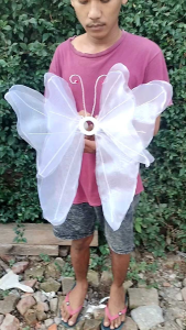 KELOPAK BUNGA/CUP BUNGA + FITINGAN BAHAN KAIN ORGANDI UKURAN 45cm×45cm