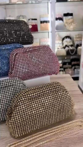 Tas Pesta FLORENCIA Embellished Crystal Clutch Bag
