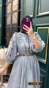 SHR Gamis kotal kotak dada silang bordir
