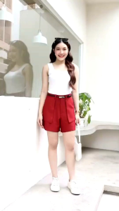 SKy กางเกงขาสั้น เนื้อผ้าโซดานุ่ม กระเป๋าคาโก้หน้า กระเป๋าเส้นเลือด เนื้อนุ่มใส่สบายไม่ร้อน สีที่น่ารีง