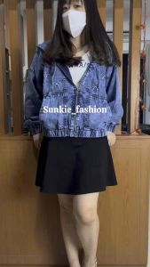 JAKET JUMBO BORDIR BAHAN JEANS TEBAL PREMIUM DIJAMIN BAHAN BAGUS DAN JUMBO LD 120